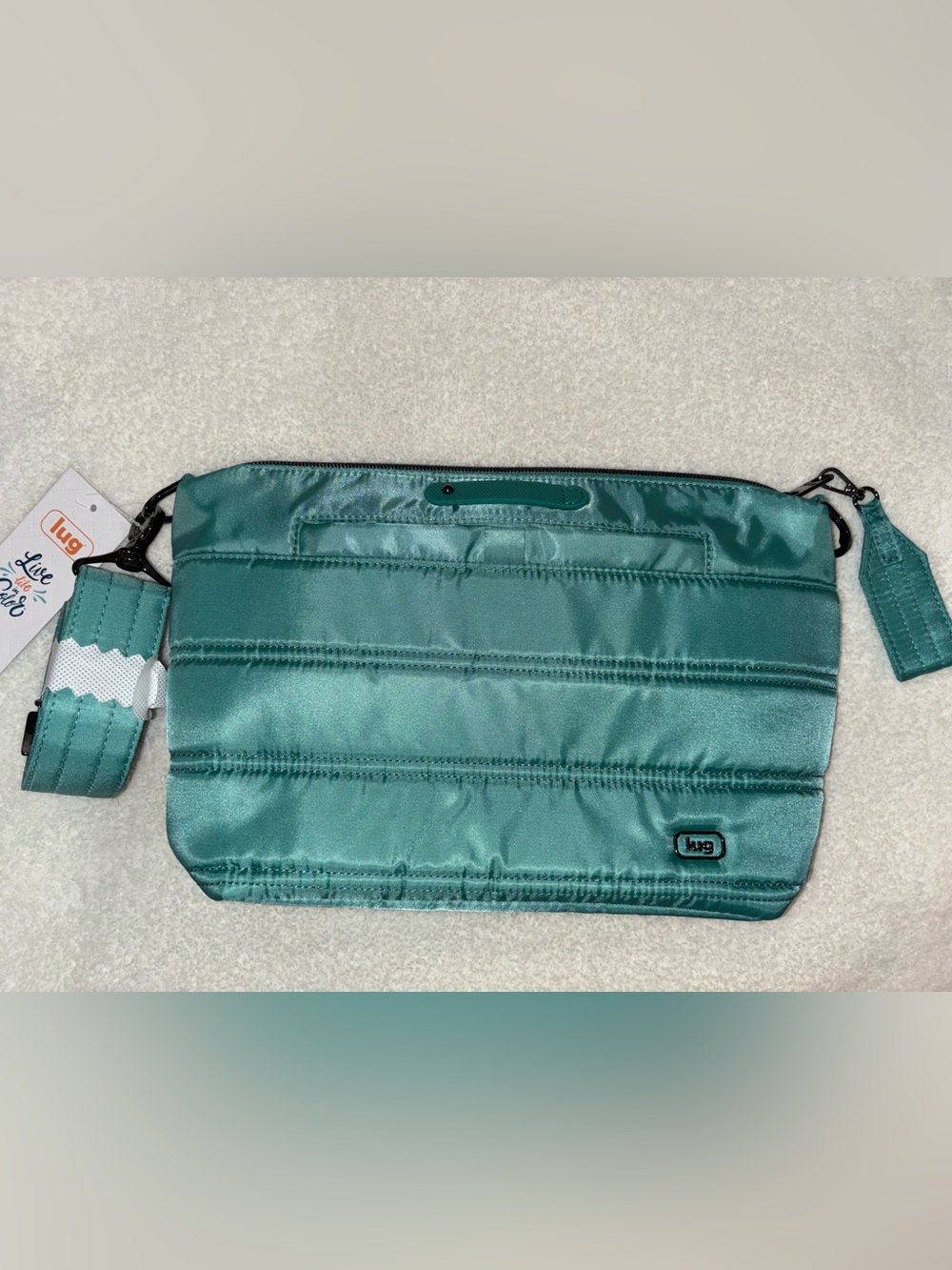 Lug flare surf teal blue crossbody oversized puller love stripe multi